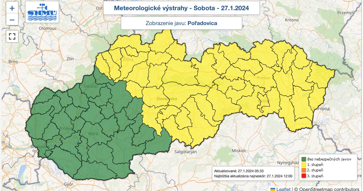 Poľadovica , výstrahy , počasie 