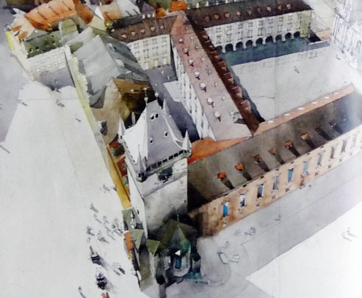 Plán přestavby Staroměstské radnice.