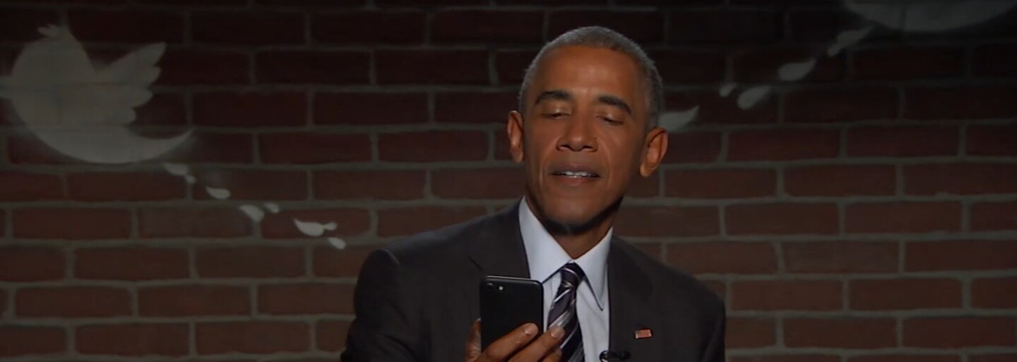 Barack Obama si u Jimmyho Kimmela vystrelil z Donalda Trumpa. Po druhýkrát čítal nepríjemné tweety