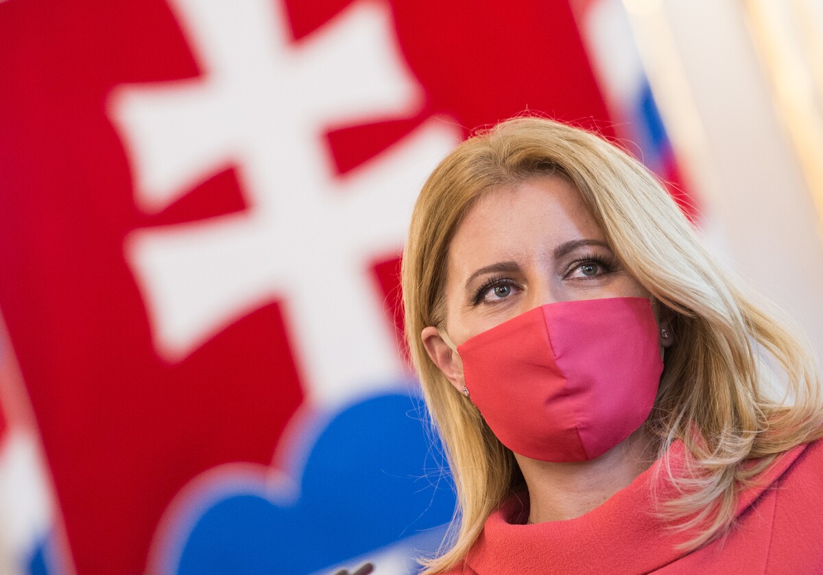 Zuzana Čaputová počas brífingu po stretnutí s predstaviteľmi Potravinovej banky Slovenska a obchodných reťazcov 17. februára 2021 v Bratislave.