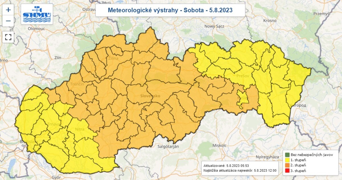 SHMU počasie búrky povodne