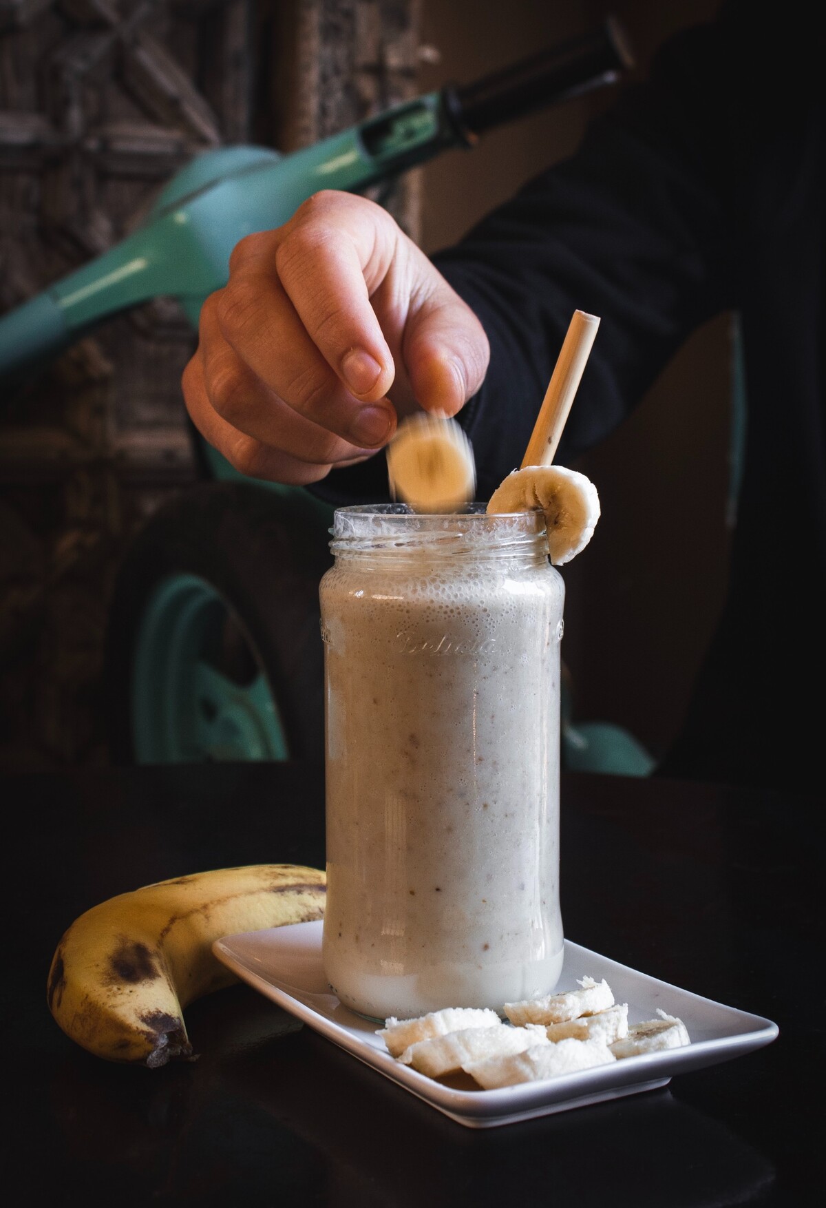 proteín čejk banan smoothie