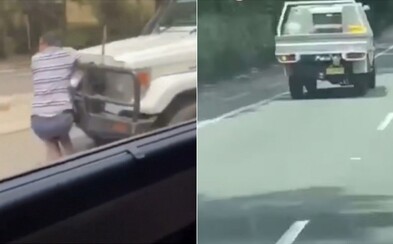 Bláznivý řidič nabral muže na svůj nárazník a jezdil s ním vysokou rychlostí po dálnici Bláznivý řidič nabral muže na svůj nárazník a jezdil s ním vysokou rychlostí po dálnici