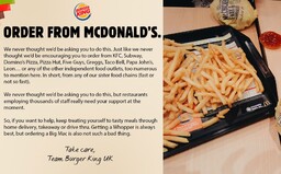 Burger King vyzývá své zákazníky, aby si objednali burger z McDonald's