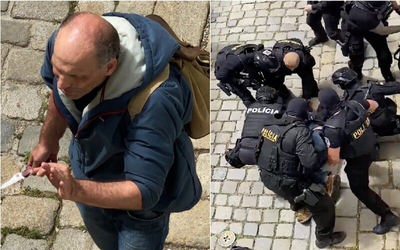 Aktualizované: kukláč kopal do hlavy ozbrojeného muža v centre Bratislavy: „Nekop, točia to,“ upozornil ho kolega. Polícia vyhodnocuje či bol zásah adektvátny.
