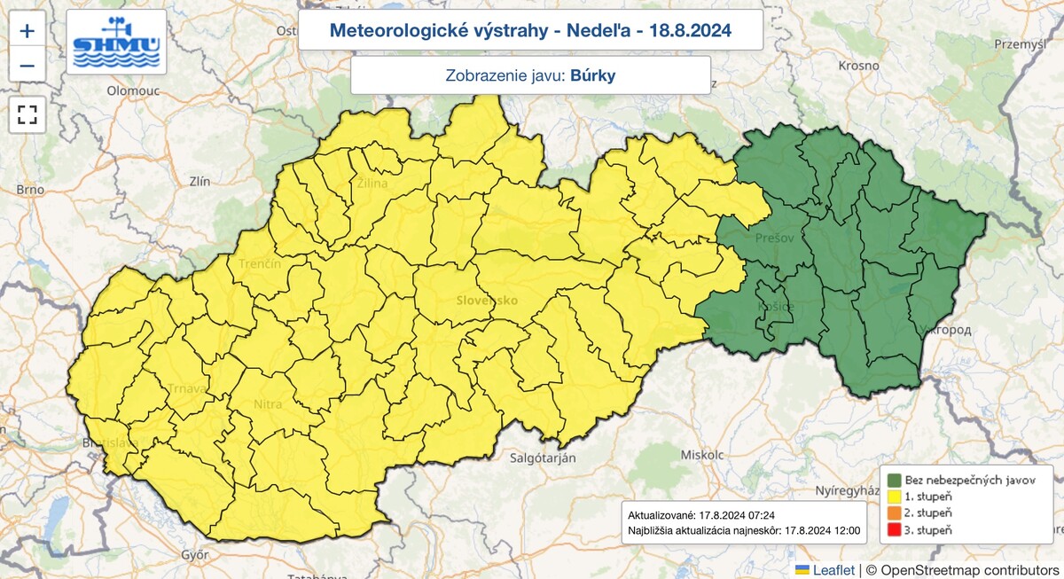 mapa búrky