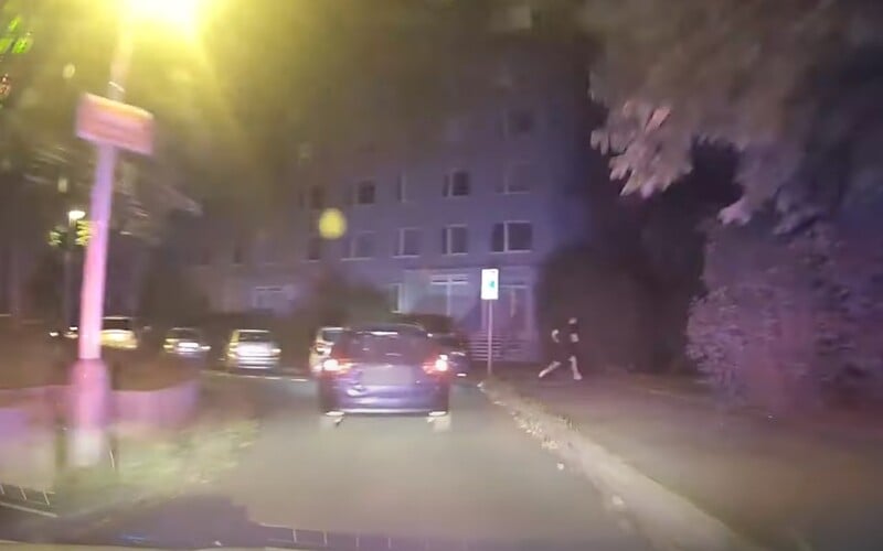 VIDEO: Po řidiči zbyli v autě spolujezdci, psi a pervitin. Sám se před policií schoval do křoví.