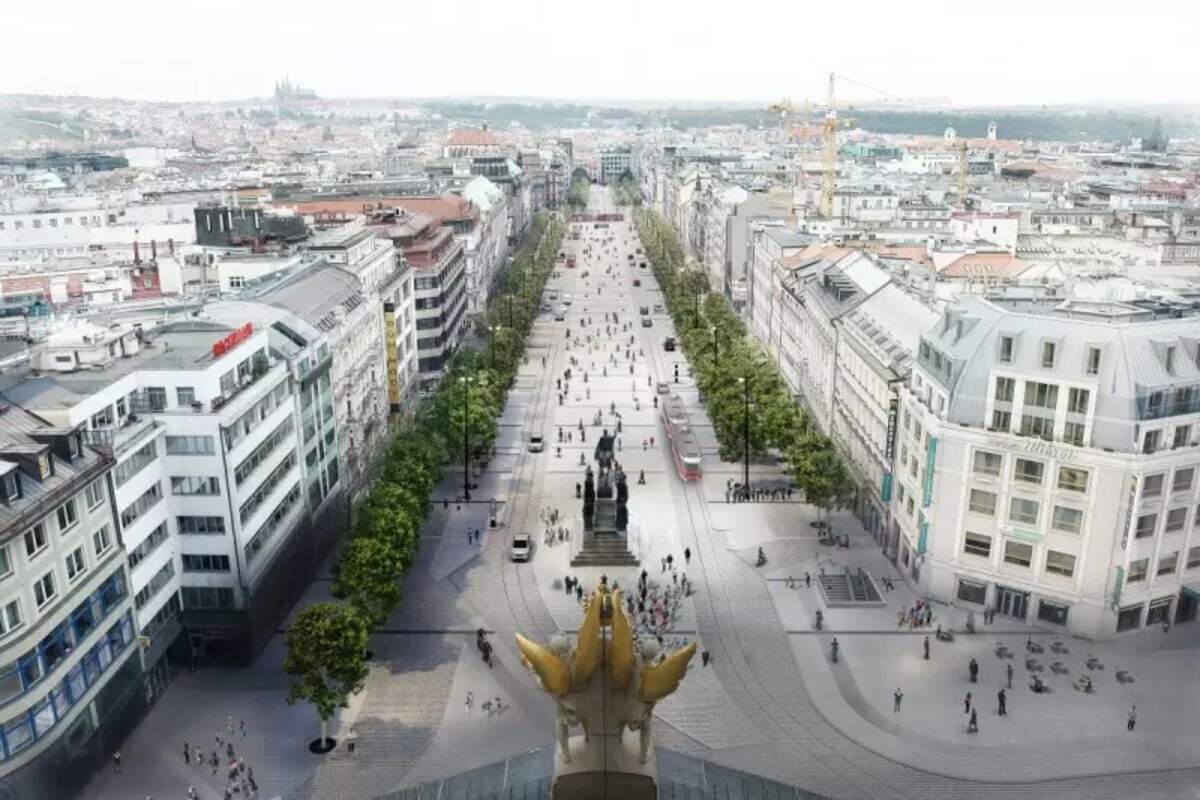 Václavské náměstí vizualizace tramvaj