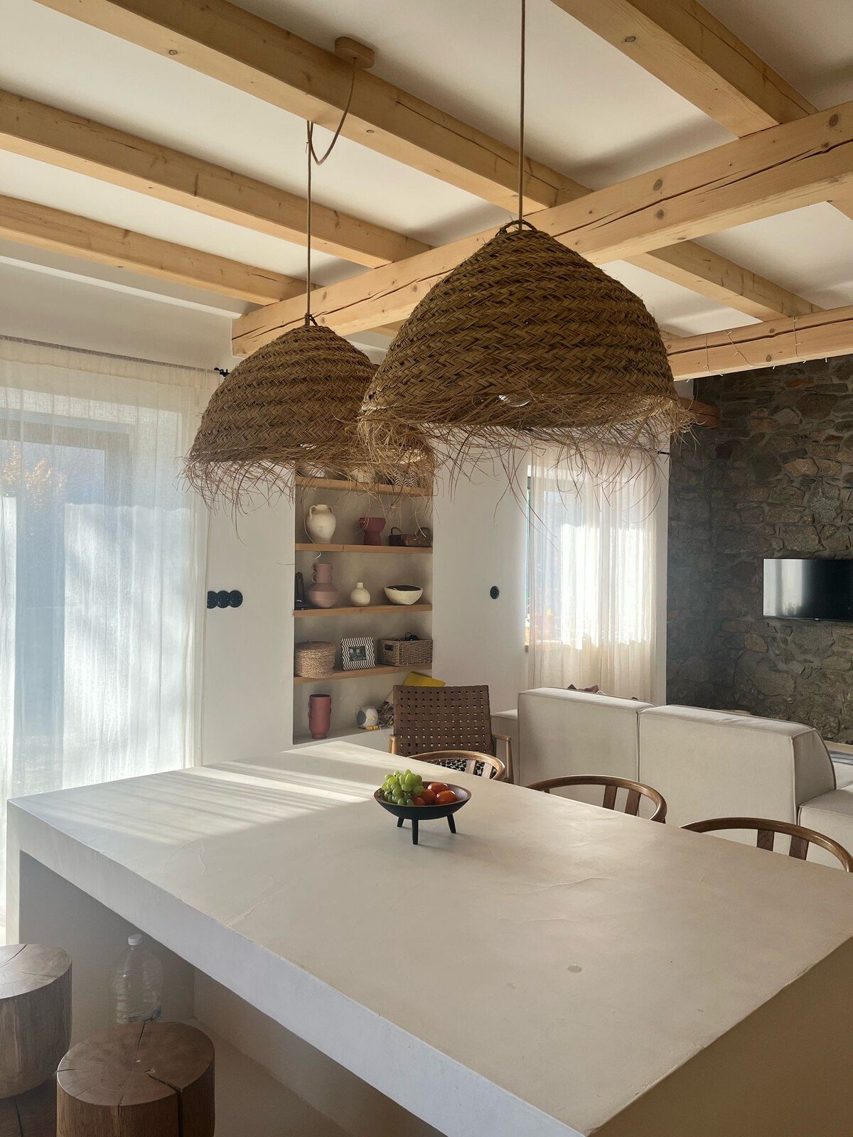 architektura, interiérový design, kamenný dům, bydlení