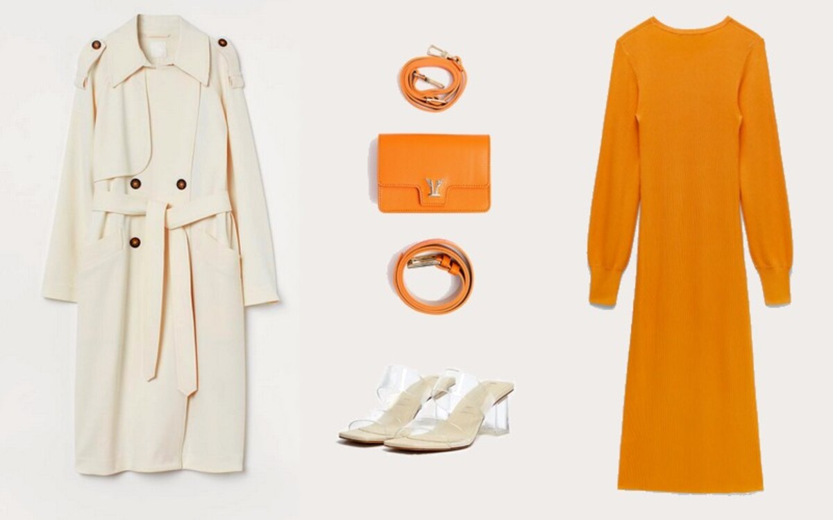 Jarný outfit v oranžových odtieňoch