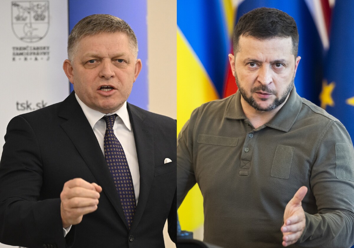 Robert Fico a Volodymyr Zelenskyj.