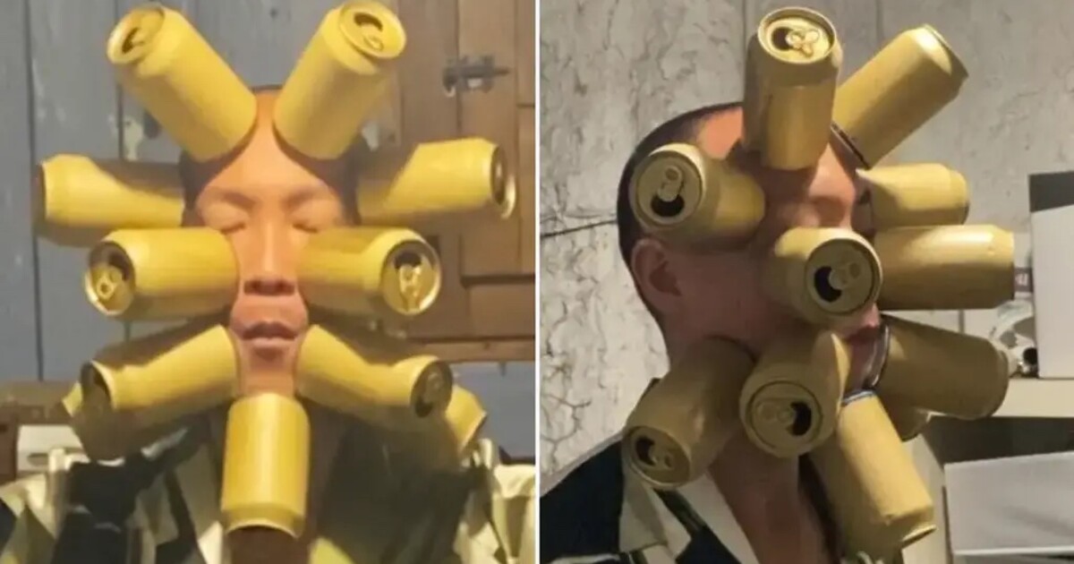 Japonec si na svůj obličej nechal přisát 11 plechovek. Pokořil rekord a zapsal se do Guinnessovy knihy