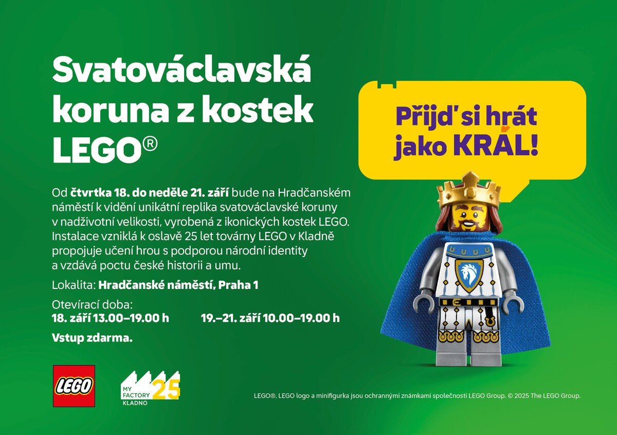 Přijď se podívat na svatováclavskou korunu z LEGO kostiček