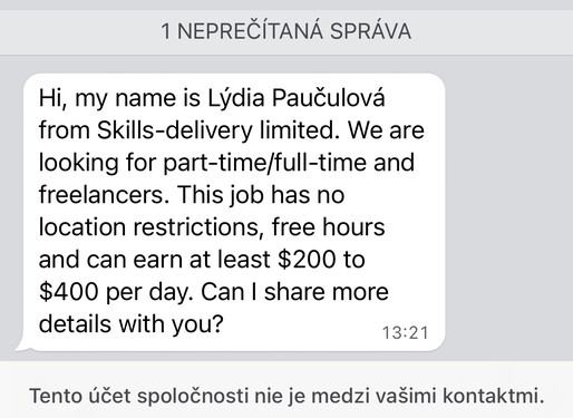 Čo si myslíš o tejto ponuke práce?