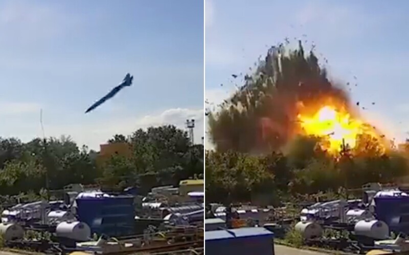 VIDEO: Prezident Zelenskyj zverejnil záber, ako ruská raketa dopadla na nákupné centrum v Kremenčuku.