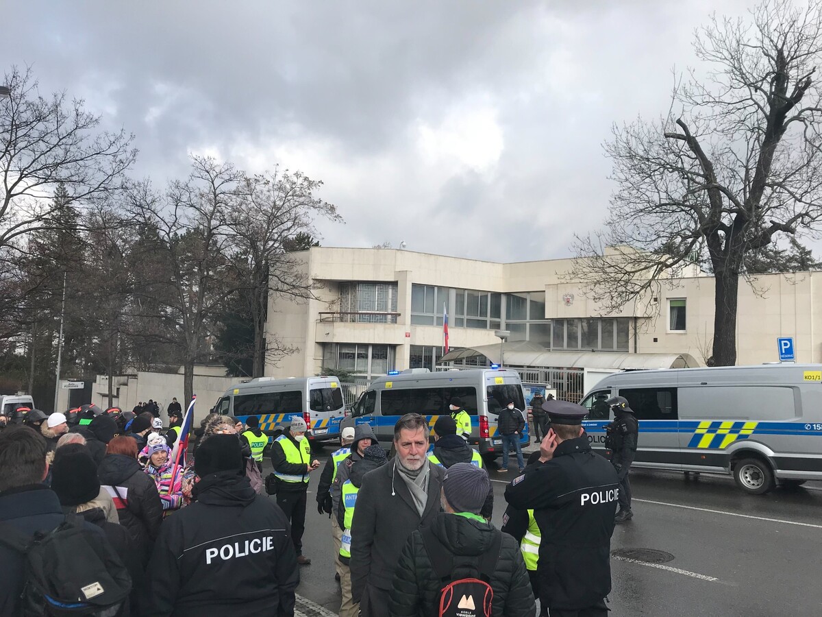 protest ruská ambasáda Patrik Tušl
