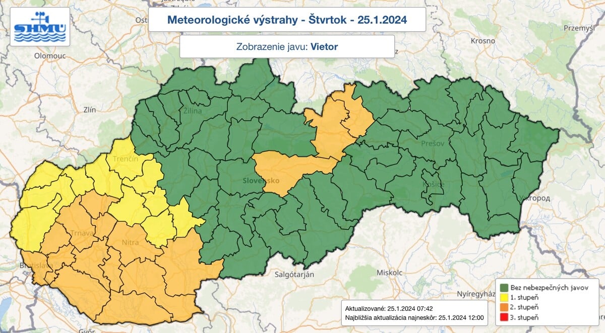 výstrahy , počasie 