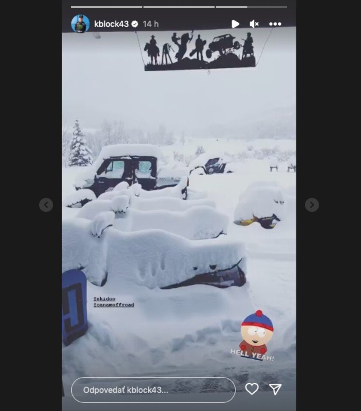 Ken Block Instagram nehoda snežný skúter