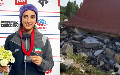 Iránskej lezkyni Elnaz Rekabiovej zbúrali dom po tom, čo súťažila bez pokrývky hlavy.