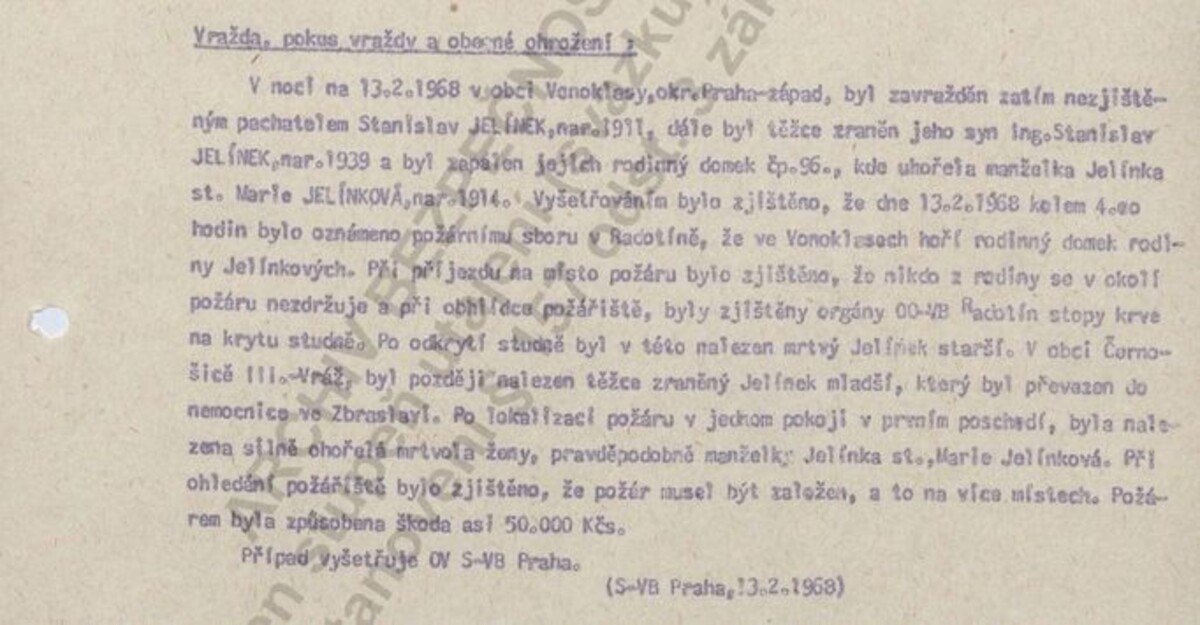 Shrnující policejní popis případu