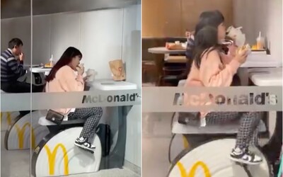Čínský McDonald chce, aby jeho zákazníci během konzumace fastfoodu tolik nepřibírali. Do restaurací nainstaloval kola 