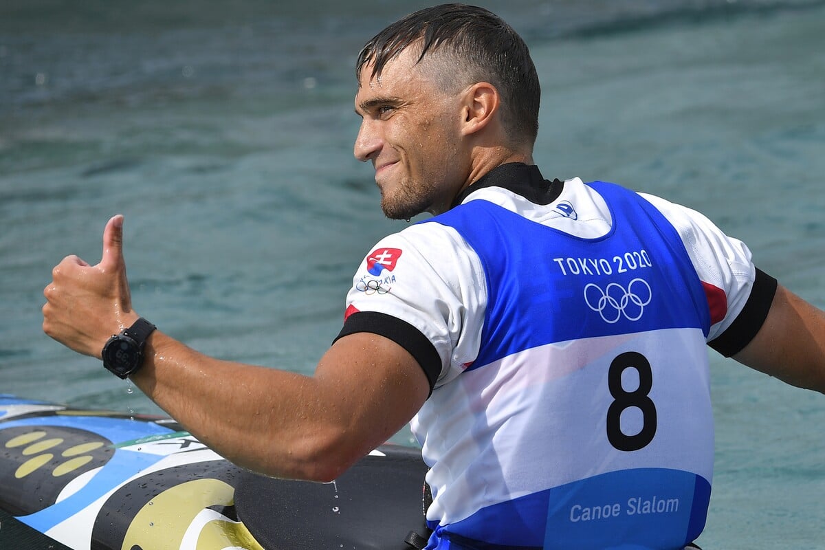 Na snímke slovenský reprezentant vo vodnom slalome Jakub Grigar po semifinálovej jazde kategórie K1 počas XXXII. letných olympijských hier v Tokiu 30. júla 2021.