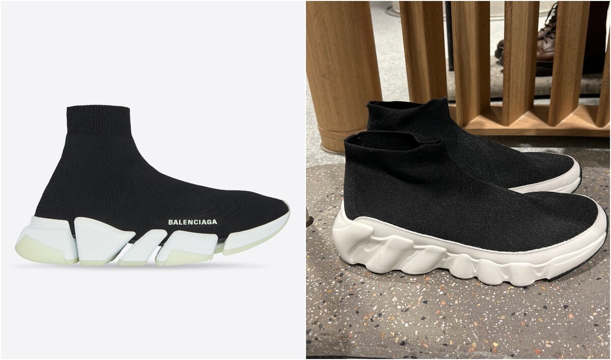 Naľavo originál od Balenciaga, napravo Zara.