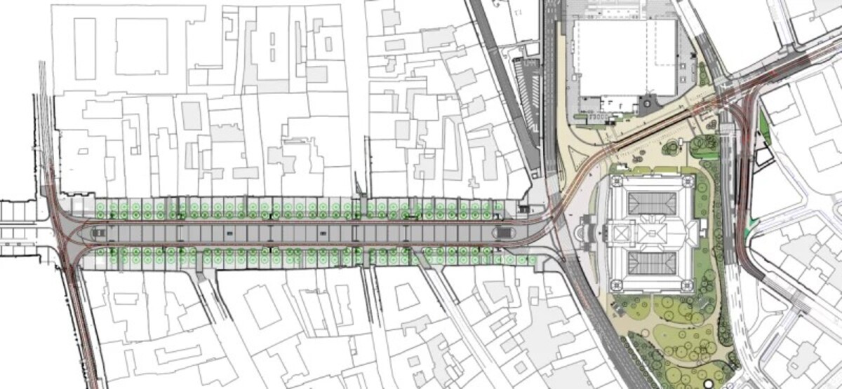 situační přehled Václavské náměstí tramvaj 