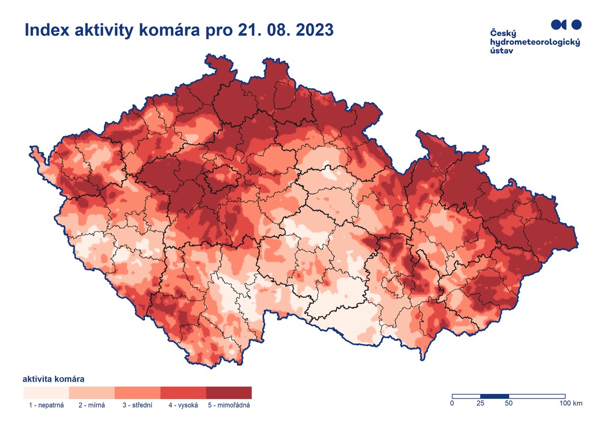 Komáři, Mapa, Počasí