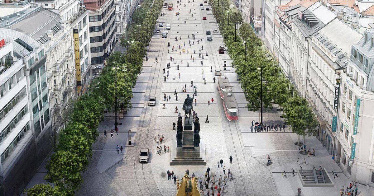 Prahu čeká změna. Na horní část Václaváku se vrátí tramvaje