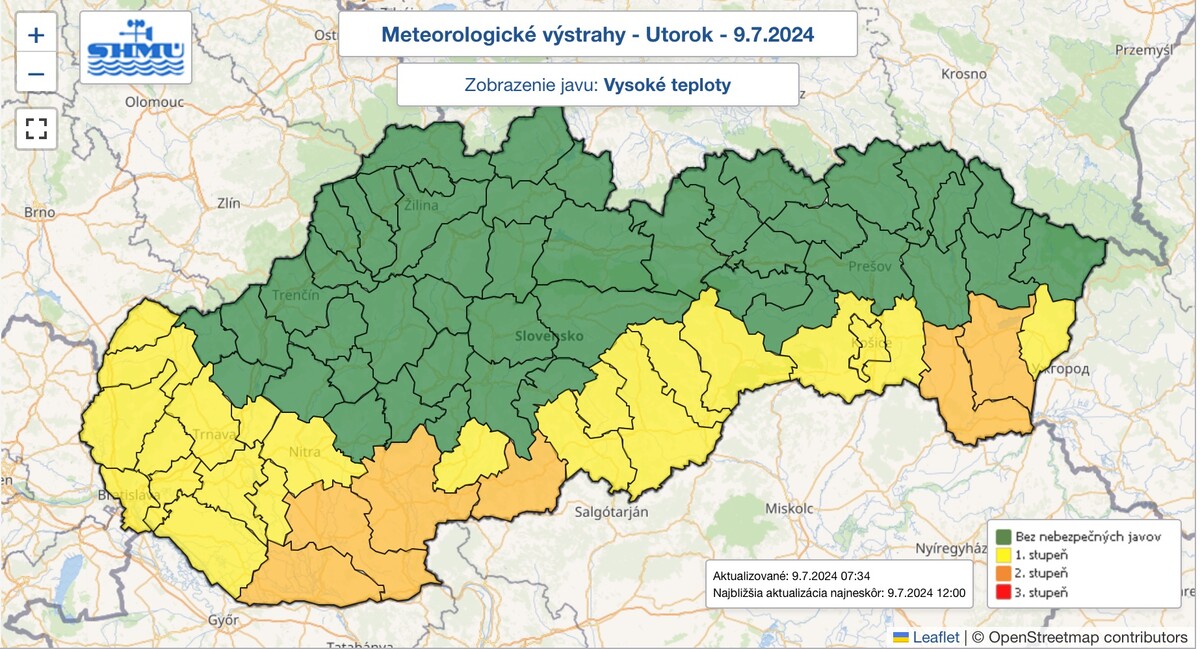 mapa , horúčavy 