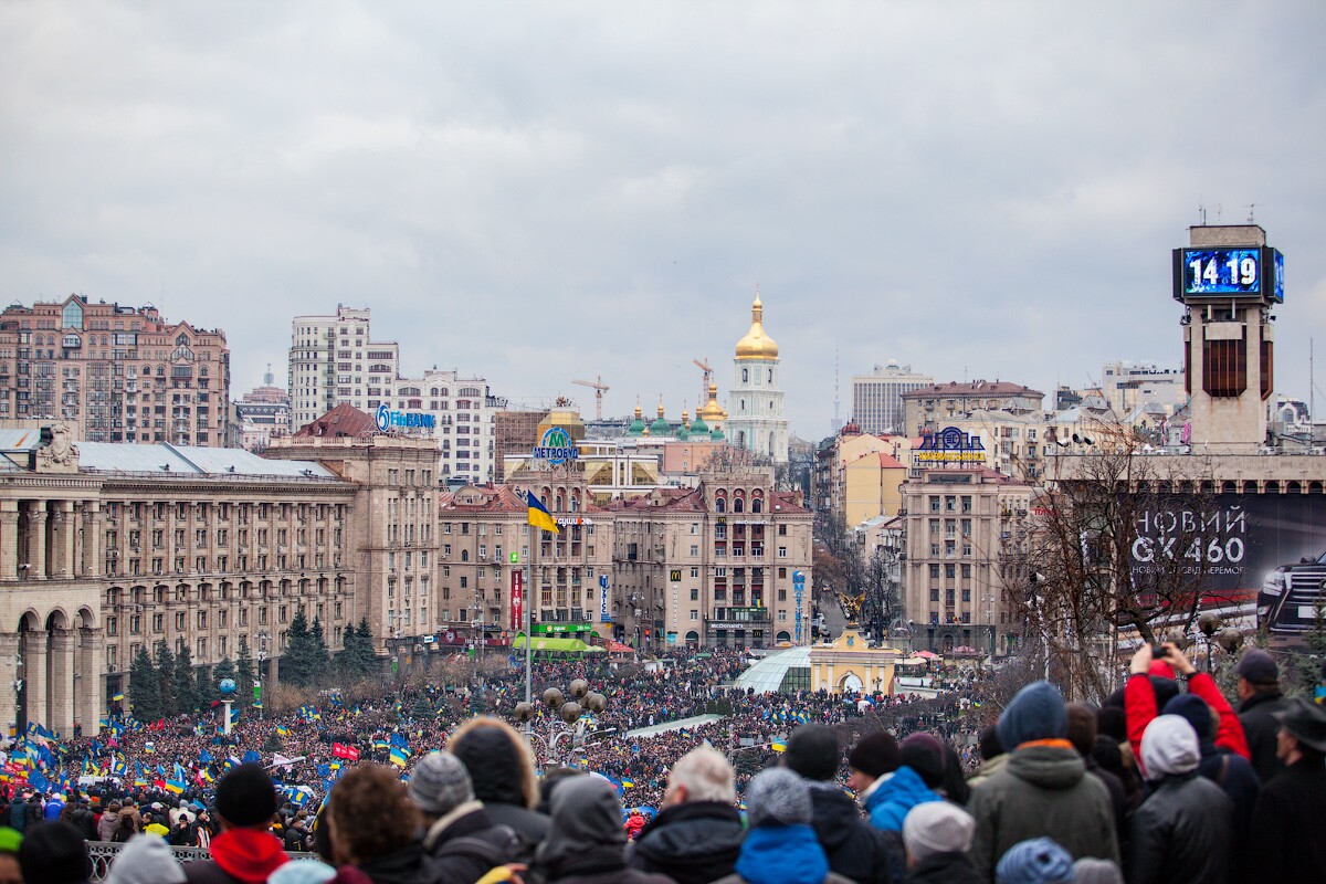 Zhromaždenie v rámci Majdanu z roku 2014.