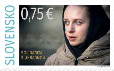 Slovenská pošta dnes vydala známku na podporu Ukrajiny.