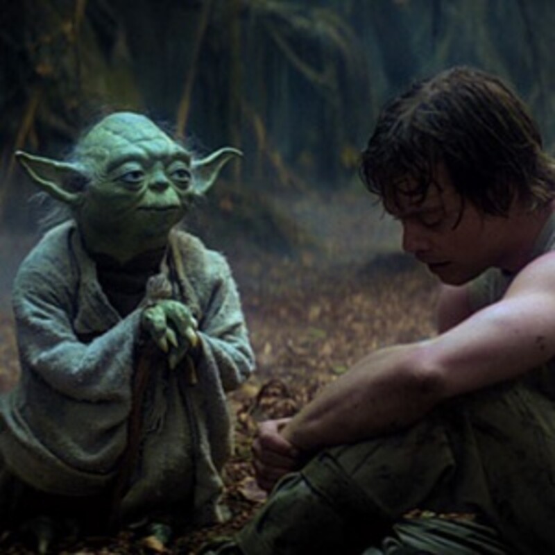 V: Keď Luke dorazil na Dagobah, Yoda ho spočiatku učiť nechcel. Spomenieš si prečo?