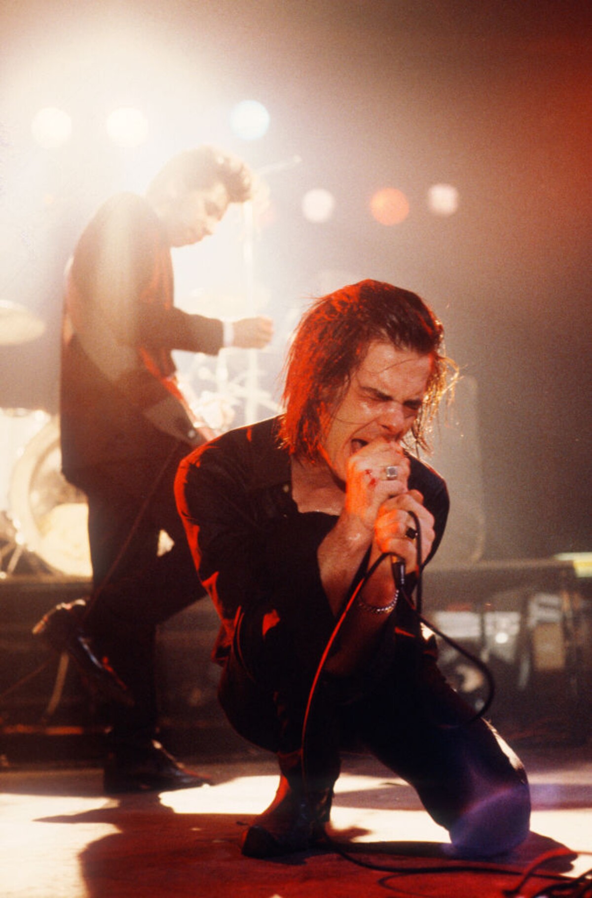 Nick Cave na koncerte v Belgicku v roku 1986.