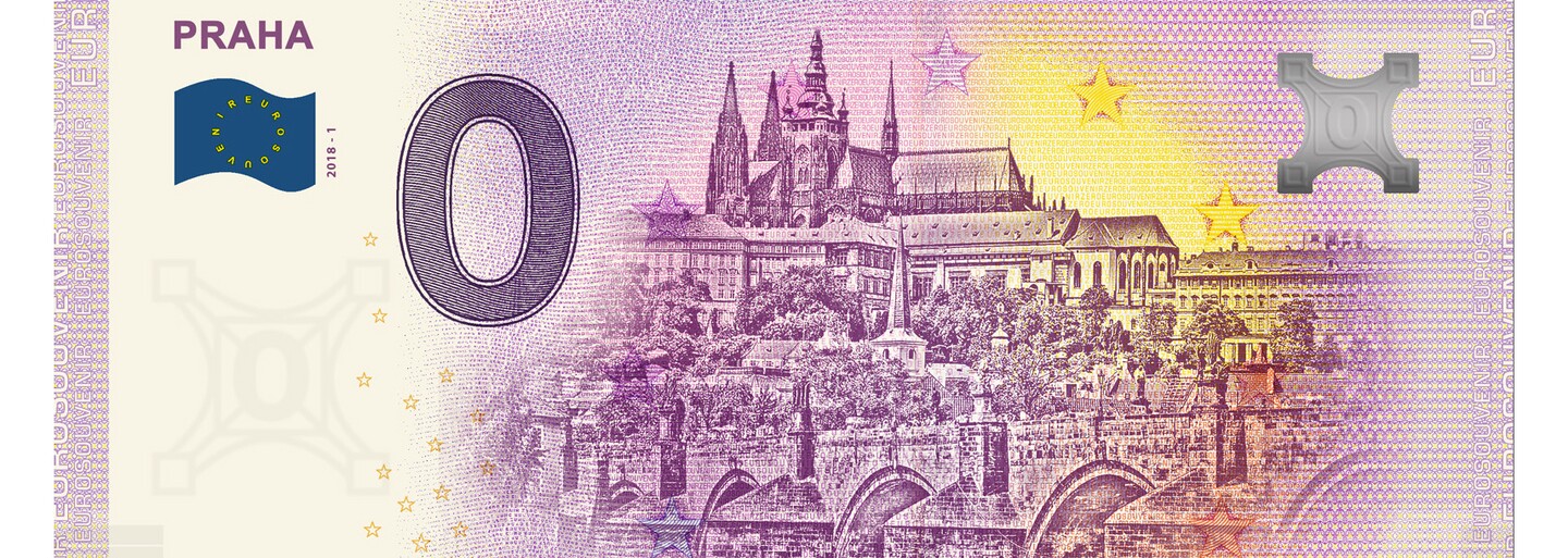Do Česka přichází suvenýrová eurobankovka s nulovou hodnotou. Vydáno jich bude 10 tisíc