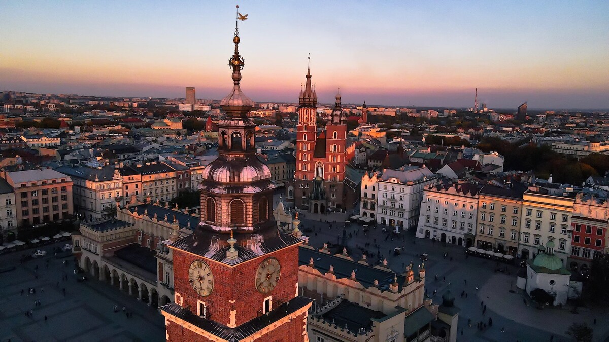 Krakov hlavné námestie rynek glowny