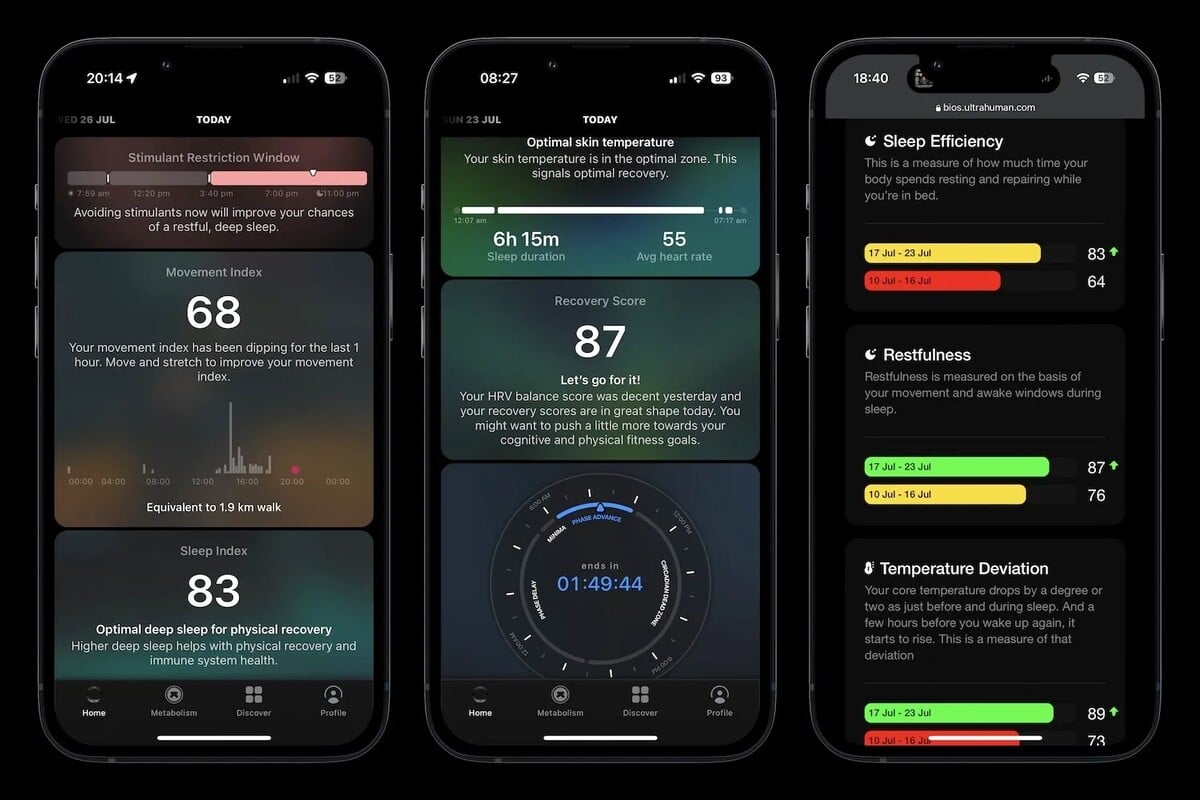 Oficiální aplikace prstenu Ultrahuman Ring Air