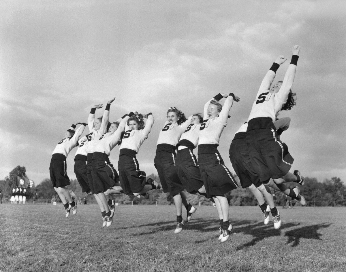 Středoškolské roztleskávačky v Pensylvánii v roce 1941.