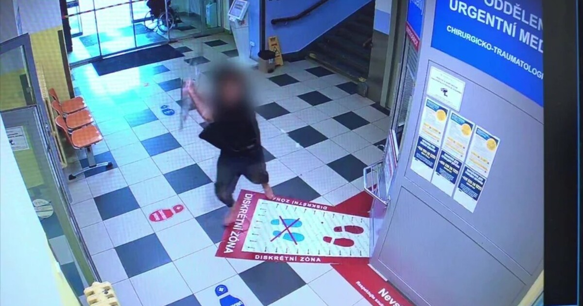 VIDEO: „Řítí se na vás člověk, v očích má smrt.“ Muž v liberecké nemocnici ohrožoval lidi a ničil zařízení