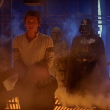 V: Do akej látky bol Han Solo úspešne zmrazený?