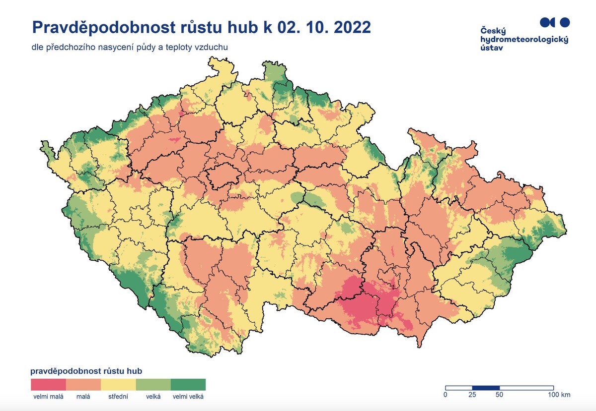 pravděpodobnost výskytu hub 2. října