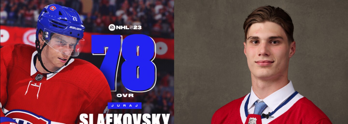 EA SPORTS zverejnilo postavu Juraja Slafkovského v hre NHL 23. Jeho tvár pripomína Filipa Mešára