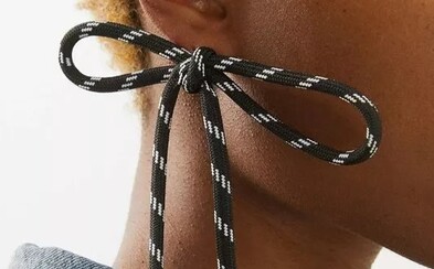 Earrings Made From Shoelaces For 195 Euros. The Brand Balenciaga Is Expanding Their Collection Of Bizarre Designs. 