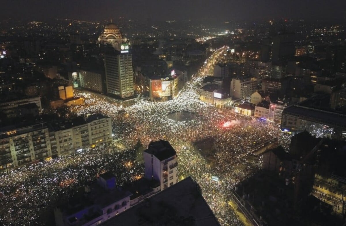 Protest v Bělehradě 15. března