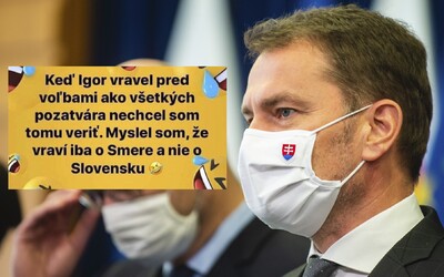 Keď Matovič sľuboval, že všetkých pozatvára, nehovoril len o Smere, ale o celom Slovensku. Premiér si uťahuje sám zo seba