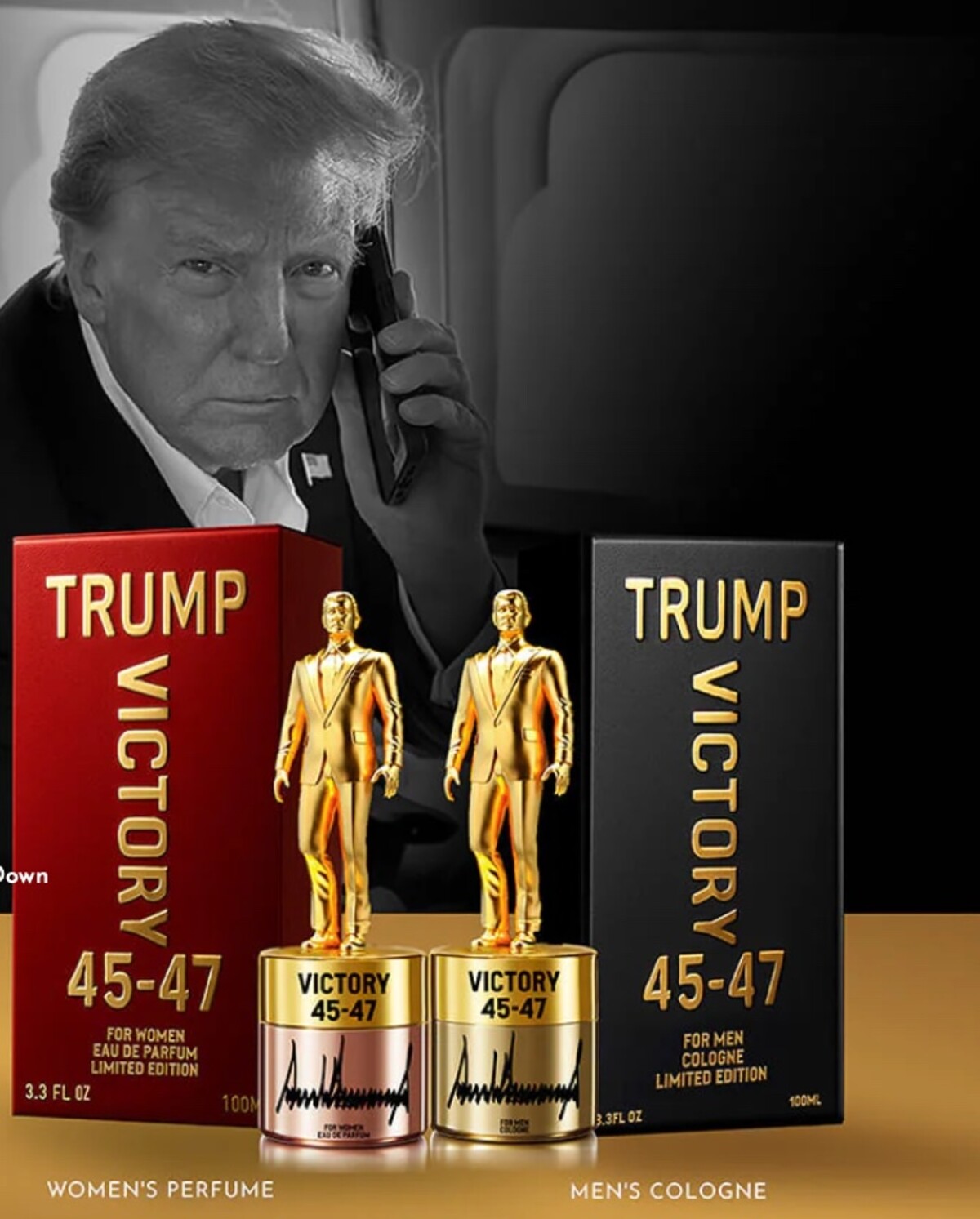 Trumpove voňavky na jeho webe.