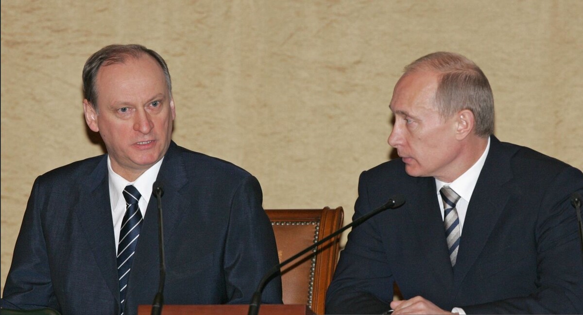 Nikolaj Patrušev a Vladimir Putin v roce 2008.