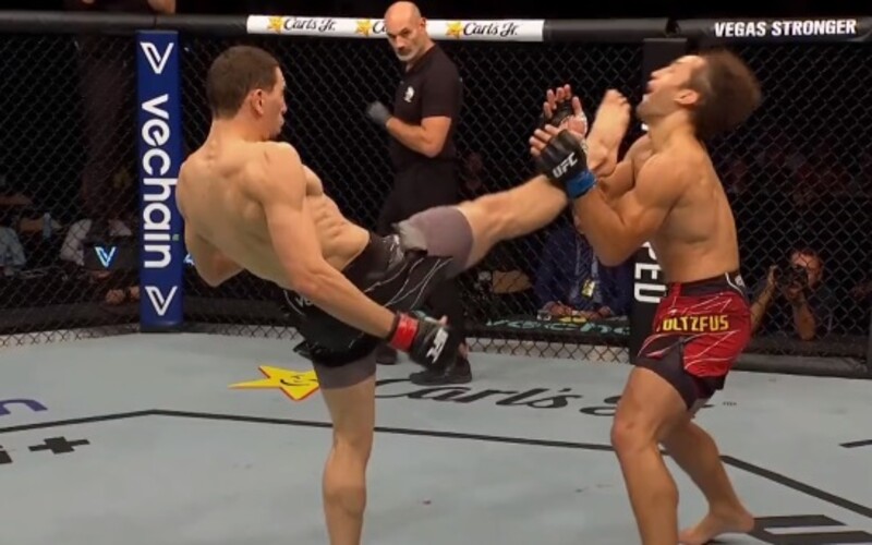 VIDEO: Bojovník v UFC ukončil soupeře za 19 sekund. Po kopu do hlavy ho dobil tvrdými údery.