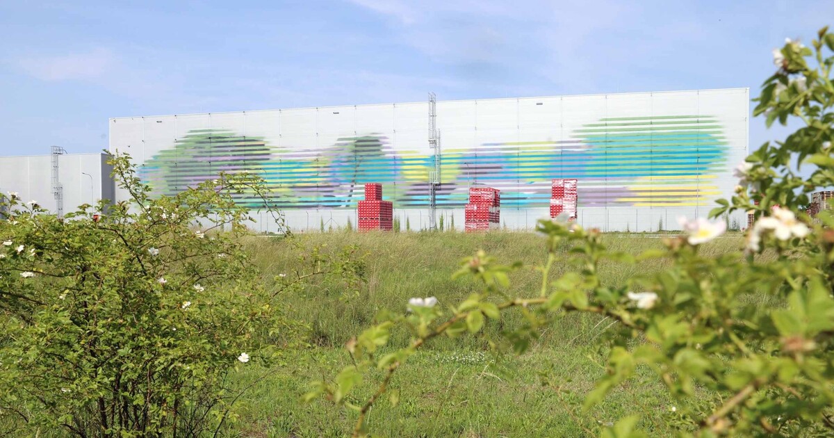 Český závod Coca-Cola má vlastní ekologický mokřad. Nově ho zdobí mural od českých umělců